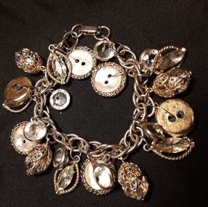 Vintage button charm bracelet